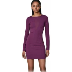 Patrizia Pepe - Dress with Transparent Fabric Detail - Purple - Made in Italy - Luxury Exclusive Collection - Avvenice