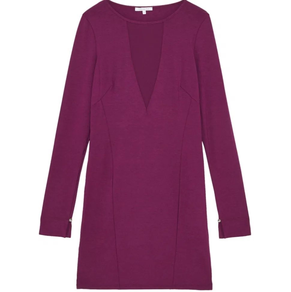 Patrizia Pepe - Dress with Transparent Fabric Detail - Purple - Made in Italy - Luxury Exclusive Collection - Avvenice