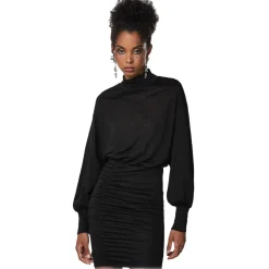 Patrizia Pepe - Dress with Draped Miniskirt - Black - Made in Italy - Luxury Exclusive Collection - Avvenice