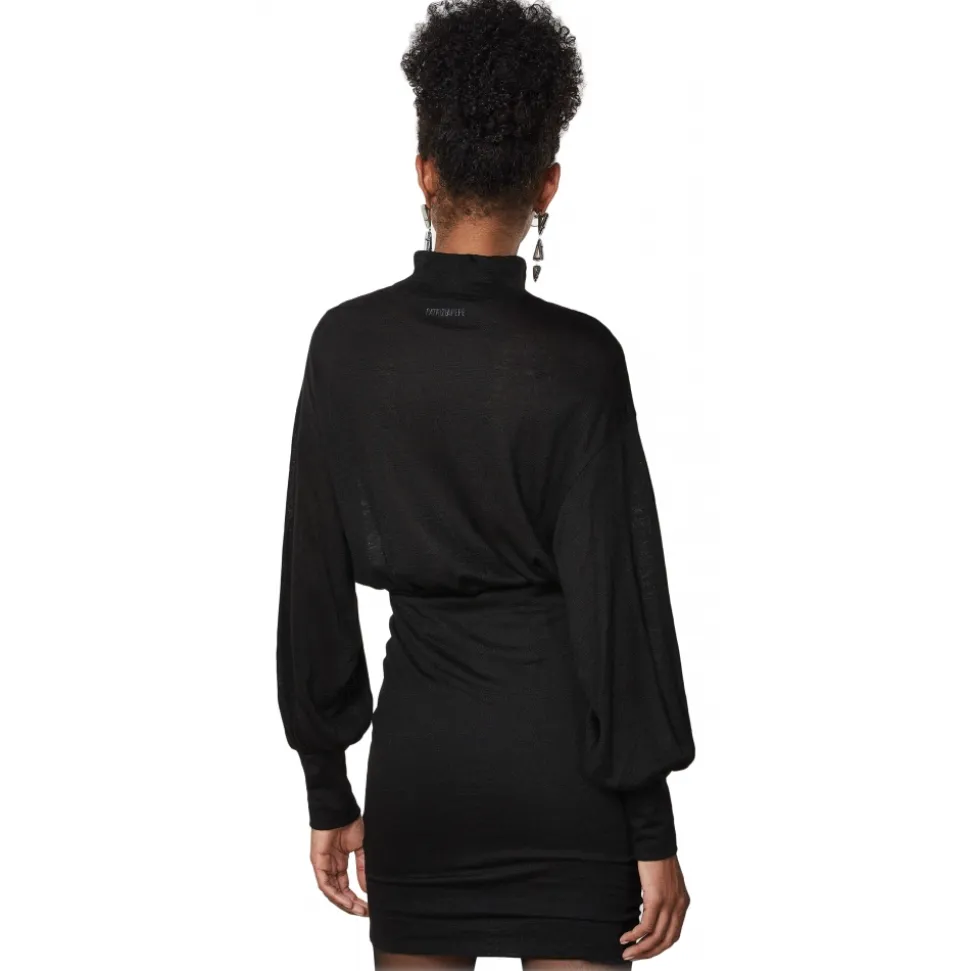Patrizia Pepe - Dress with Draped Miniskirt - Black - Made in Italy - Luxury Exclusive Collection - Avvenice