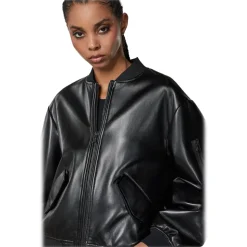 Patrizia Pepe - Faux Leather Padded Bomber Jacket - Black - Jacket - Made in Italy - Luxury Exclusive Collection - Avvenice