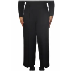 Patrizia Pepe - High Waist Wide Leg Trousers - Black - Trousers - Made in Italy - Luxury Exclusive Collection - Avvenice