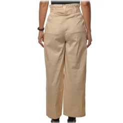 Patrizia Pepe - High Waist Wide Leg Trousers with Belt - Sand - Trousers - Made in Italy - Luxury Exclusive Collection - Avvenice