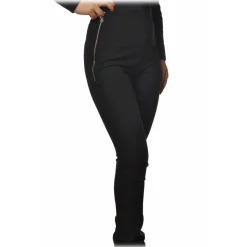 Patrizia Pepe - High Waist Straight Leg Trousers - Black - Trousers - Made in Italy - Luxury Exclusive Collection - Avvenice