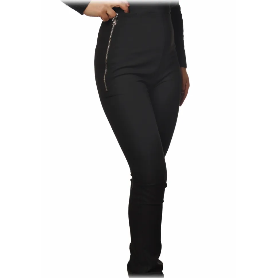 Patrizia Pepe - High Waist Straight Leg Trousers - Black - Trousers - Made in Italy - Luxury Exclusive Collection - Avvenice