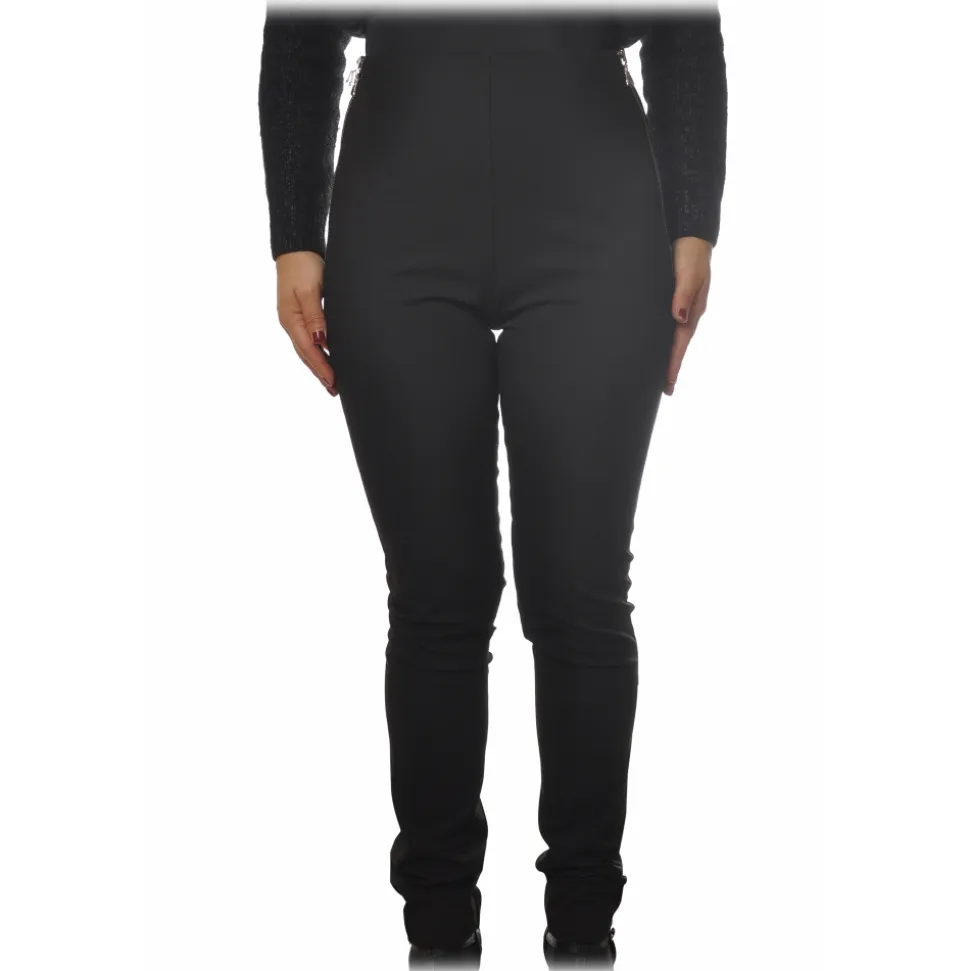 Patrizia Pepe - High Waist Straight Leg Trousers - Black - Trousers - Made in Italy - Luxury Exclusive Collection - Avvenice