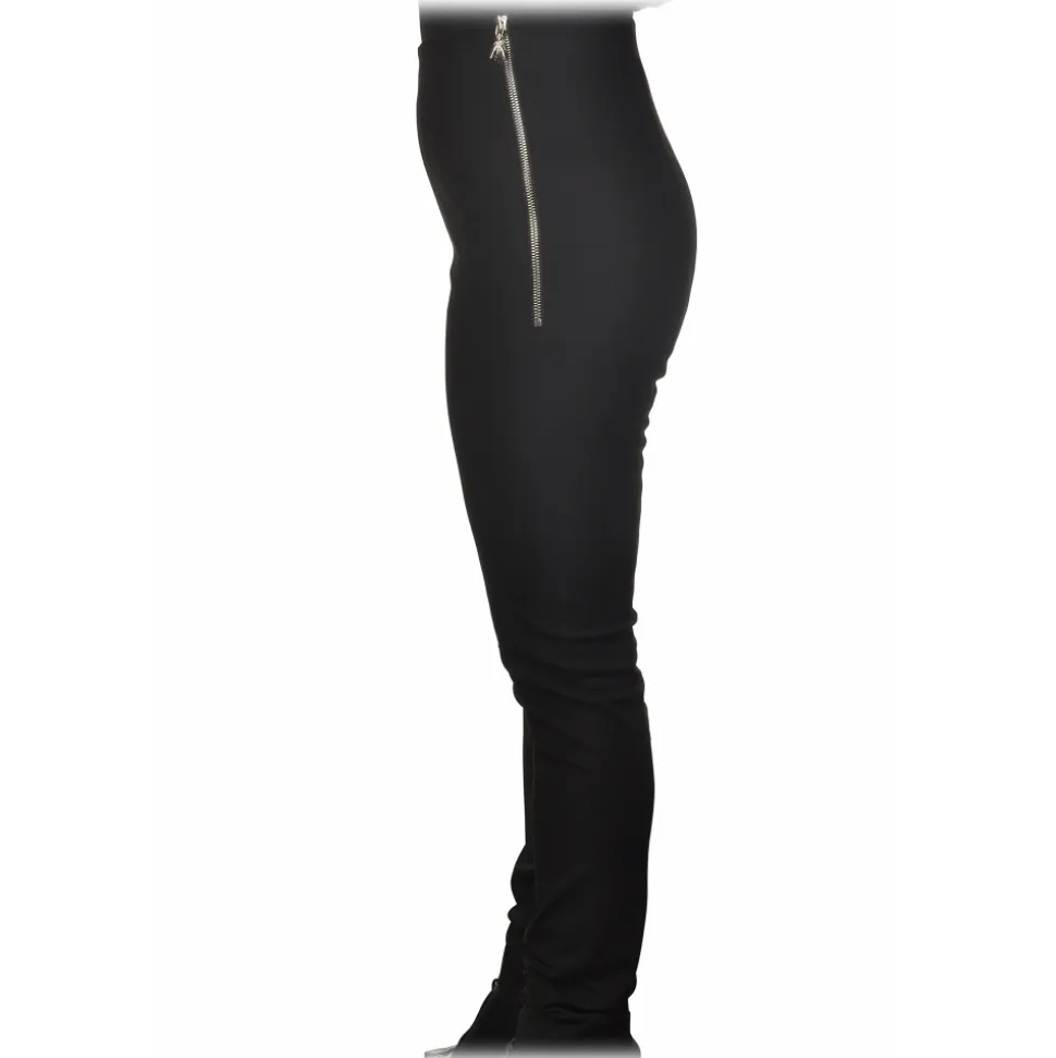 Patrizia Pepe - High Waist Straight Leg Trousers - Black - Trousers - Made in Italy - Luxury Exclusive Collection - Avvenice