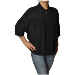 Patrizia Pepe - Lightweight Fabric Shirt - Black - Shirt - Made in Italy - Luxury Exclusive Collection - Avvenice