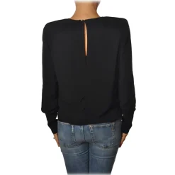Patrizia Pepe - Lightweight Fabric Blouse with Straps - Black - Shirt - Made in Italy - Luxury Exclusive Collection - Avvenice
