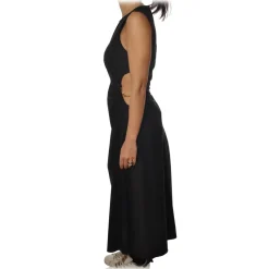 Patrizia Pepe - Long Dress with Opening Details and Chains - Black - Dress - Made in Italy - Luxury Exclusive Collection - Avvenice