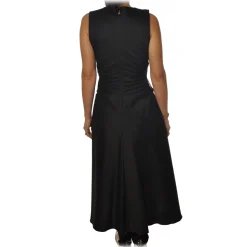Patrizia Pepe - Long Dress with Opening Details and Chains - Black - Dress - Made in Italy - Luxury Exclusive Collection - Avvenice