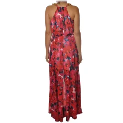 Patrizia Pepe - Long Dress in Floral Pattern - Red - Made in Italy - Luxury Exclusive Collection - Avvenice