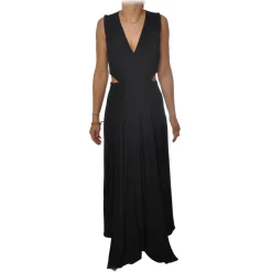 Patrizia Pepe - Long Dress with Split Waist Detail - Black - Dress - Made in Italy - Luxury Exclusive Collection - Avvenice