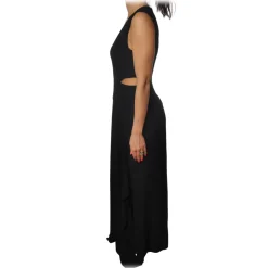 Patrizia Pepe - Long Dress with Split Waist Detail - Black - Dress - Made in Italy - Luxury Exclusive Collection - Avvenice