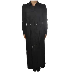Patrizia Pepe - Long Model Dress with Shirt Collar - Black - Dress - Made in Italy - Luxury Exclusive Collection - Avvenice