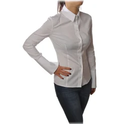 Patrizia Pepe - Long Sleeve Shirt with Visible Buttons - White - Shirt - Made in Italy - Luxury Exclusive Collection - Avvenice