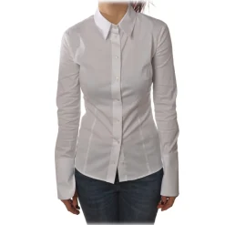 Patrizia Pepe - Long Sleeve Shirt with Visible Buttons - White - Shirt - Made in Italy - Luxury Exclusive Collection - Avvenice