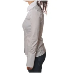 Patrizia Pepe - Long Sleeve Shirt with Visible Buttons - White - Shirt - Made in Italy - Luxury Exclusive Collection - Avvenice