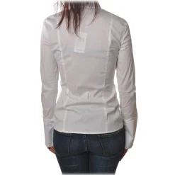 Patrizia Pepe - Long Sleeve Shirt with Visible Buttons - White - Shirt - Made in Italy - Luxury Exclusive Collection - Avvenice