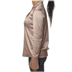 Patrizia Pepe - Long Sleeve Shirt with Buttons - Antique Pink - Shirt - Made in Italy - Luxury Exclusive Collection - Avvenice