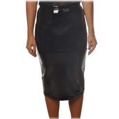 Patrizia Pepe - Midi Sheath Skirt in Patent Leather - Black - Skirt - Made in Italy - Luxury Exclusive Collection - Avvenice