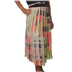 Patrizia Pepe - Midi Skirt Plissè Effect in Pattern - Multicolor - Skirt - Made in Italy - Luxury Exclusive Collection - Avvenice