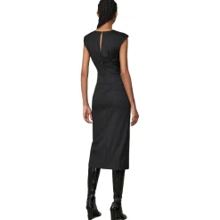 Patrizia Pepe - Pinstripe Patterned Sheath Dress - Black - Made in Italy - Luxury Exclusive Collection - Avvenice