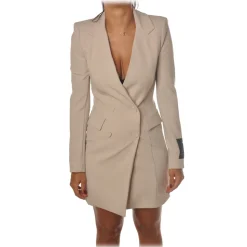 Patrizia Pepe - Redingotte Dress with Straps - Nude - Dress - Made in Italy - Luxury Exclusive Collection - Avvenice