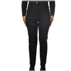 Patrizia Pepe - Regular Waist Straight Leg Trousers - Black - Trousers - Made in Italy - Luxury Exclusive Collection - Avvenice