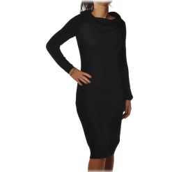 Patrizia Pepe - Ribbed Knit Sheath Dress - Black - Dress - Made in Italy - Luxury Exclusive Collection - Avvenice