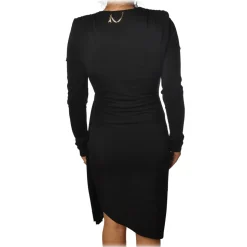 Patrizia Pepe - Sheath Dress with Cross "V" Neckline - Black - Dress - Made in Italy - Luxury Exclusive Collection - Avvenice