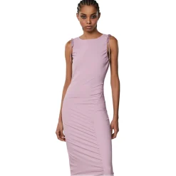 Patrizia Pepe - Sheath Dress with Draping - Antique Pink - Made in Italy - Luxury Exclusive Collection - Avvenice
