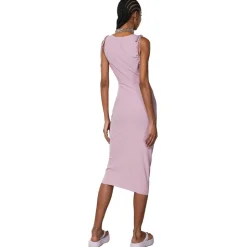 Patrizia Pepe - Sheath Dress with Draping - Antique Pink - Made in Italy - Luxury Exclusive Collection - Avvenice