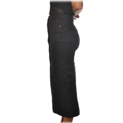 Patrizia Pepe - Sheath Model Midi Skirt in Denim - Black - Skirt - Made in Italy - Luxury Exclusive Collection - Avvenice