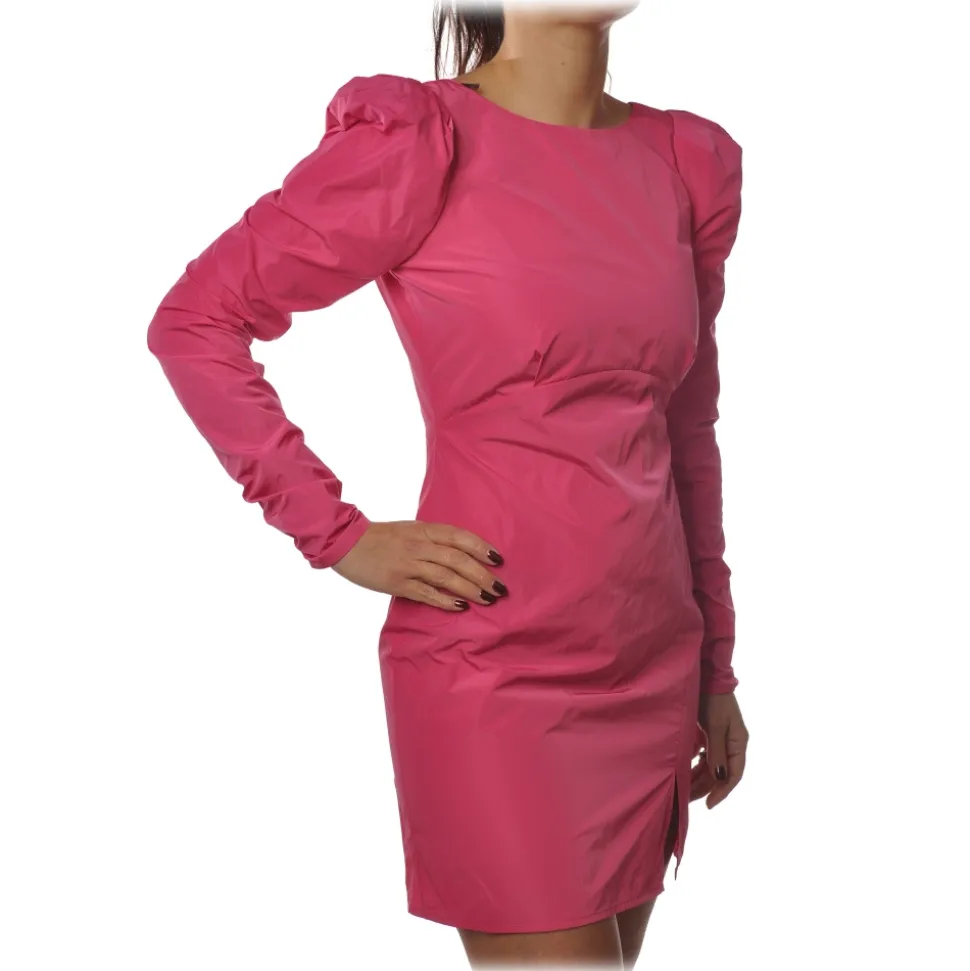Patrizia Pepe - Sheath Short Dress with Puffed Shoulder Straps - Fuxsia - Dress - Made in Italy - Luxury Exclusive Collection - Avvenice