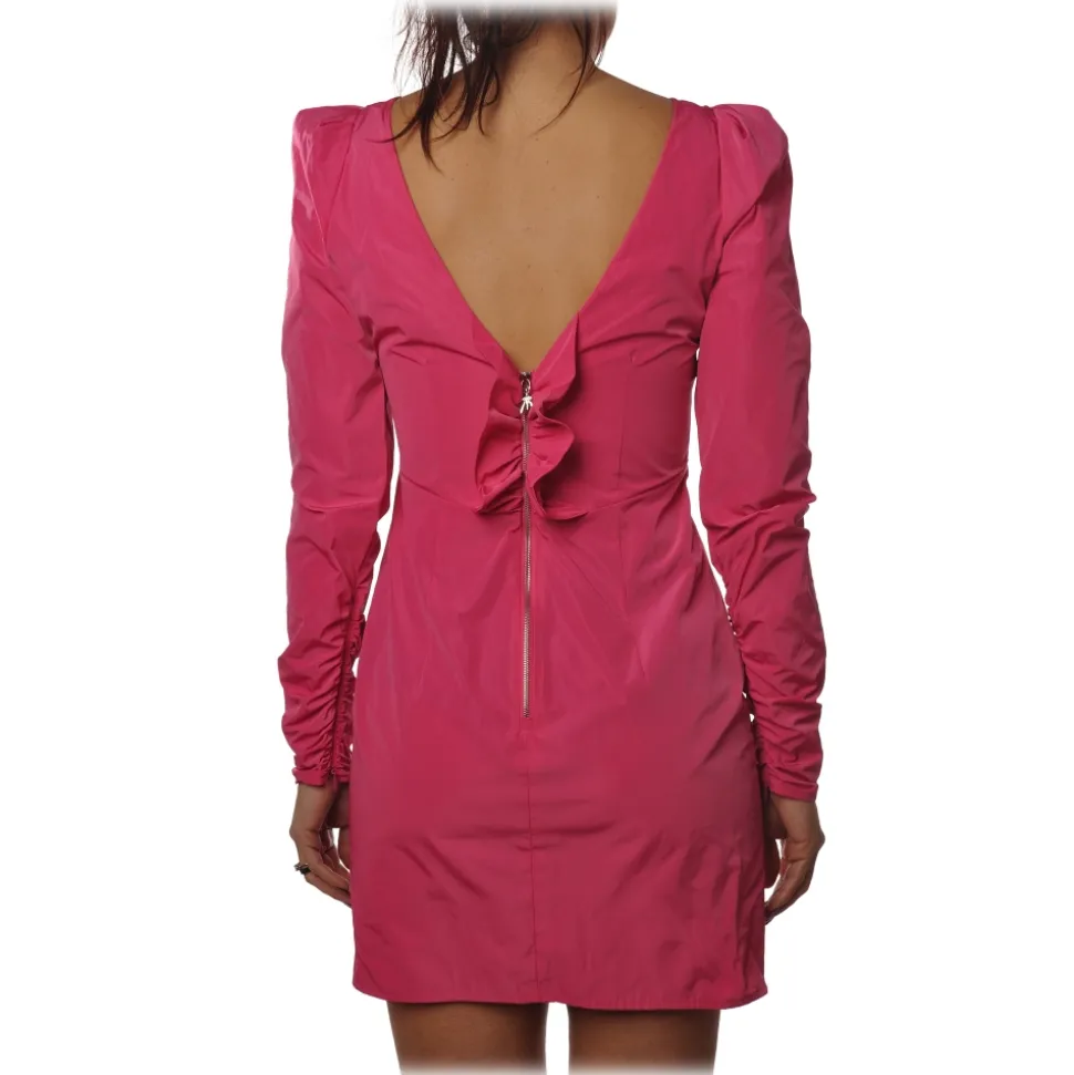 Patrizia Pepe - Sheath Short Dress with Puffed Shoulder Straps - Fuxsia - Dress - Made in Italy - Luxury Exclusive Collection - Avvenice
