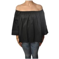 Patrizia Pepe - Shirt Blouse Model with Elastic - Black - Shirt - Made in Italy - Luxury Exclusive Collection - Avvenice