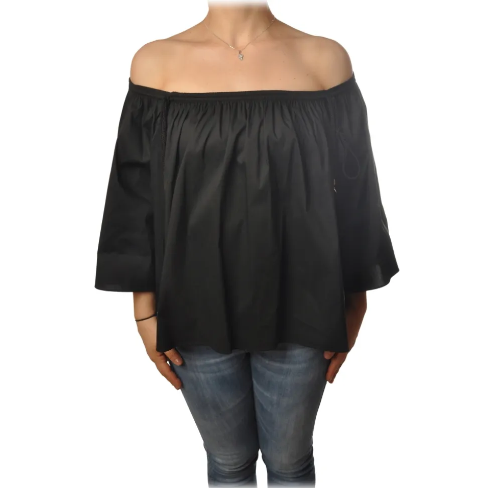 Patrizia Pepe - Shirt Blouse Model with Elastic - Black - Shirt - Made in Italy - Luxury Exclusive Collection - Avvenice