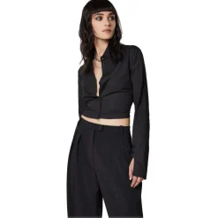 Patrizia Pepe - Shirt with Cut-Out Detail at Back - Black - Shirt - Made in Italy - Luxury Exclusive Collection - Avvenice