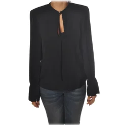 Patrizia Pepe - Shirt with Long Sleeve and Shoulder Straps - Black - Shirt - Made in Italy - Luxury Exclusive Collection - Avvenice