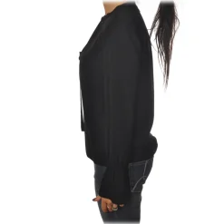 Patrizia Pepe - Shirt with Long Sleeve and Shoulder Straps - Black - Shirt - Made in Italy - Luxury Exclusive Collection - Avvenice