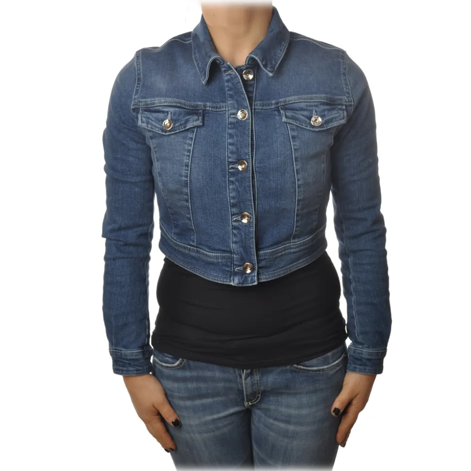 Patrizia Pepe - Short Jeans Model Jacket - Denim - Jacket - Made in Italy - Luxury Exclusive Collection - Avvenice
