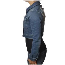 Patrizia Pepe - Short Jeans Model Jacket - Denim - Jacket - Made in Italy - Luxury Exclusive Collection - Avvenice