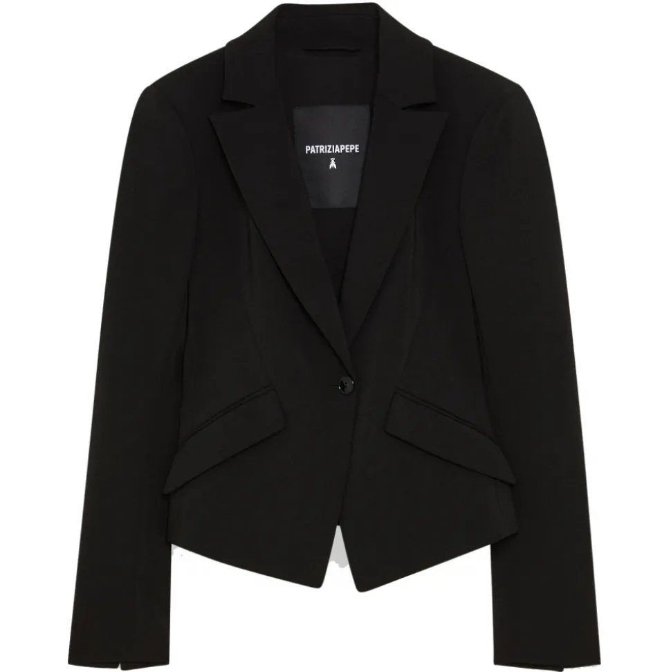 Patrizia Pepe - Short Single-Breasted Jacket - Black - Jacket - Made in Italy - Luxury Exclusive Collection - Avvenice