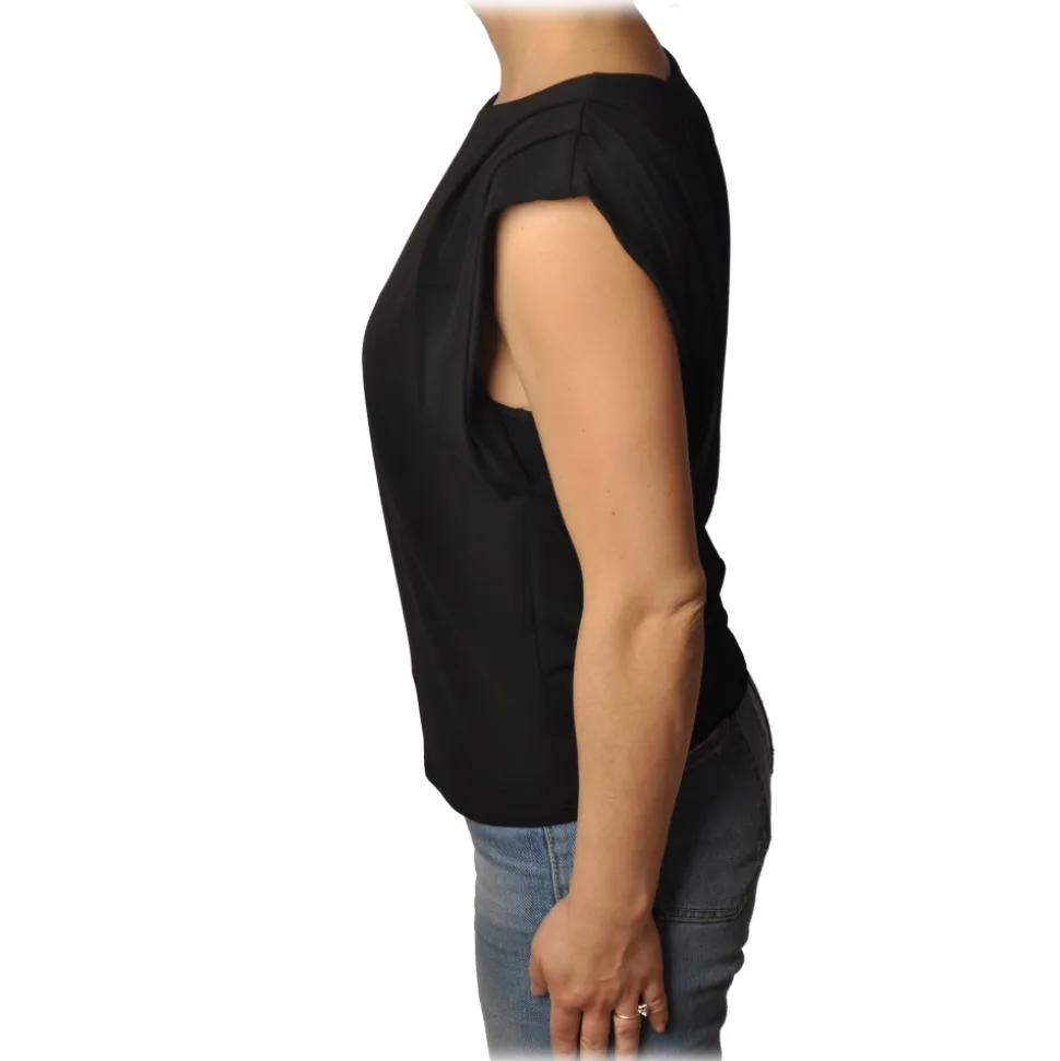 Patrizia Pepe - Sleeveless Top in Jersey Fabric - Black - Top - Made in Italy - Luxury Exclusive Collection - Avvenice