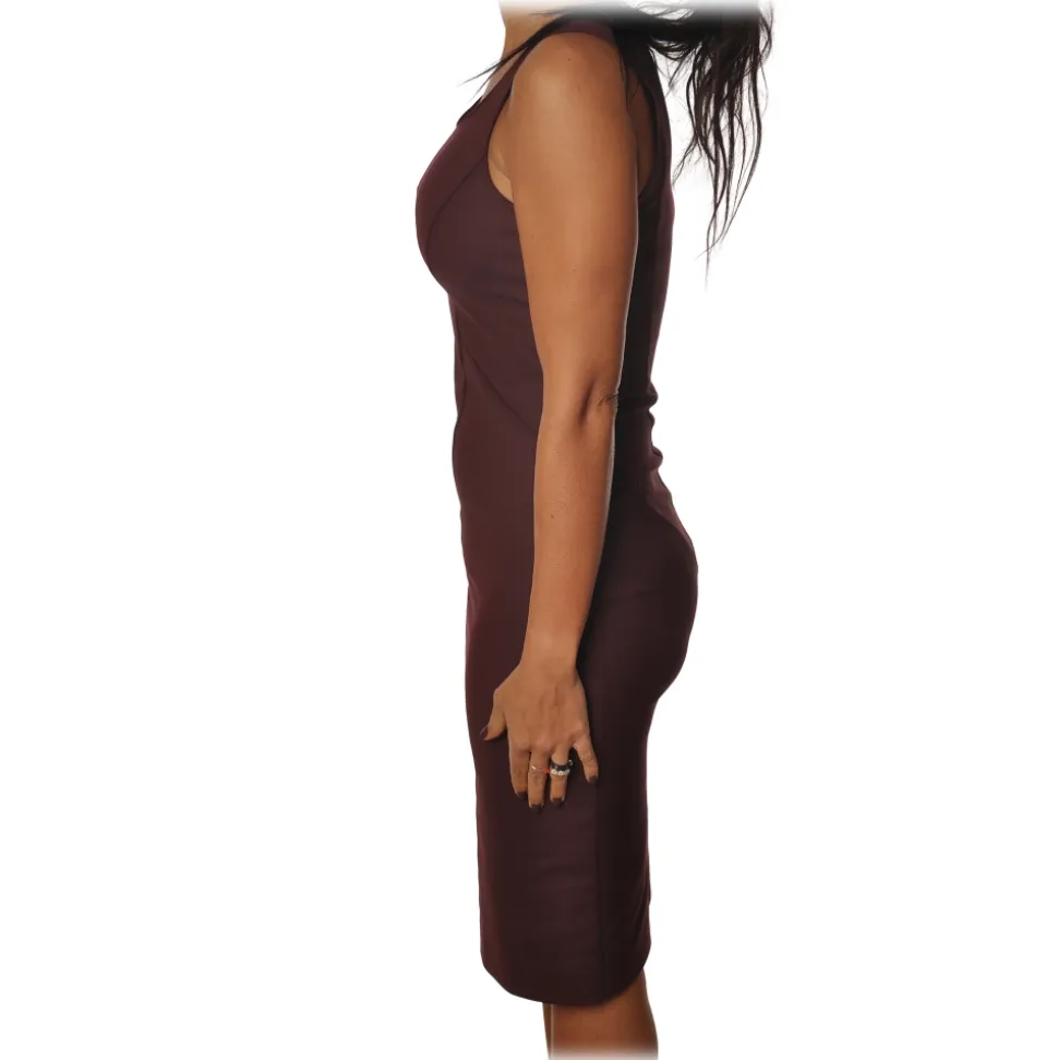 Patrizia Pepe - Sleeveless Sheath Model - Bordeaux - Dress - Made in Italy - Luxury Exclusive Collection - Avvenice