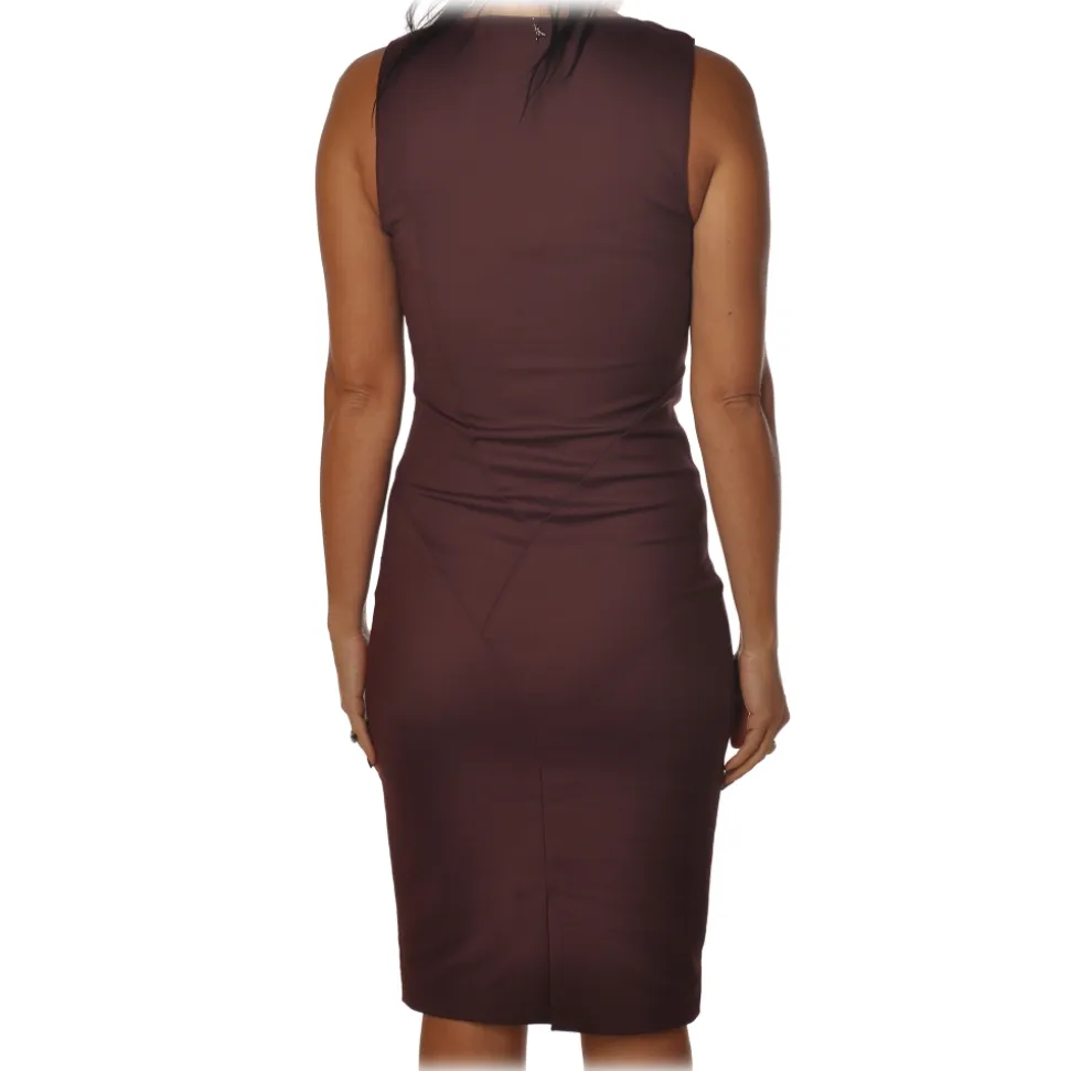 Patrizia Pepe - Sleeveless Sheath Model - Bordeaux - Dress - Made in Italy - Luxury Exclusive Collection - Avvenice