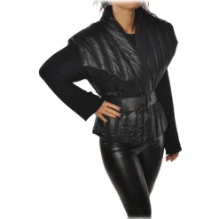 Patrizia Pepe - Sleeveless Jacket in Stitched Nylon - Black - Jacket - Made in Italy - Luxury Exclusive Collection - Avvenice