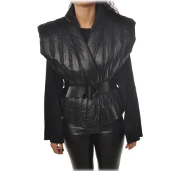 Patrizia Pepe - Sleeveless Jacket in Stitched Nylon - Black - Jacket - Made in Italy - Luxury Exclusive Collection - Avvenice