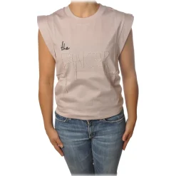 Patrizia Pepe - Sleeveless T-Shirt with Opening on the Back - Light Pink - T-shirt - Made in Italy - Luxury Exclusive Collection - Avvenice